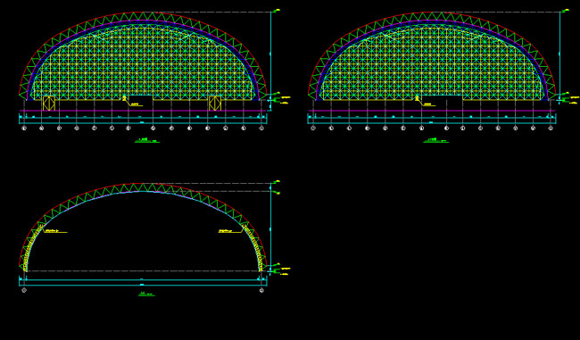 楚雄跨度110米，拱高35_7米煤棚网架